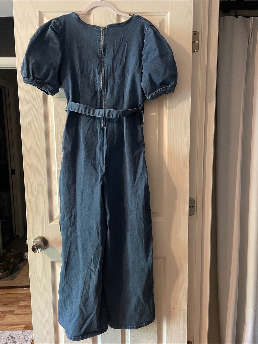Highway Jeans Blue Puff-Sleeve Midi Dress with Self Tie - Picture 3 of 3